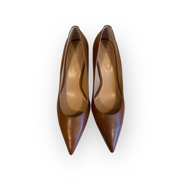 Lauren Ralph Lauren Lanette Leather Pumps Polo Tan Women’s 9B New in Box - Picture 7 of 9